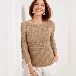 Talbot’s Chevron Stitch Tie Back Sweater S